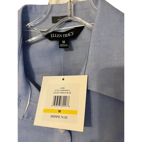 Ellen Tracy French Blue Blouse Women's Size Medium New with Tags - Picture 3 of 7